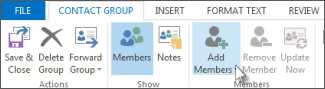 How to save contact group in Outlook